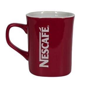 NESCAFÉ LIMITED EDITION 11oz RED & WHITE CERAMIC MUG – 2007 RELEASE – 3.5" TALL